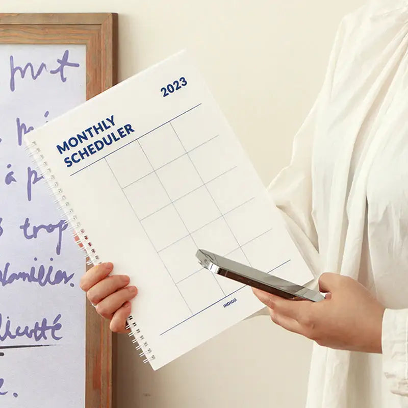 Indigo - 2023 A4 Monthly Scheduler Planner - Indigo - Planner - Harumio