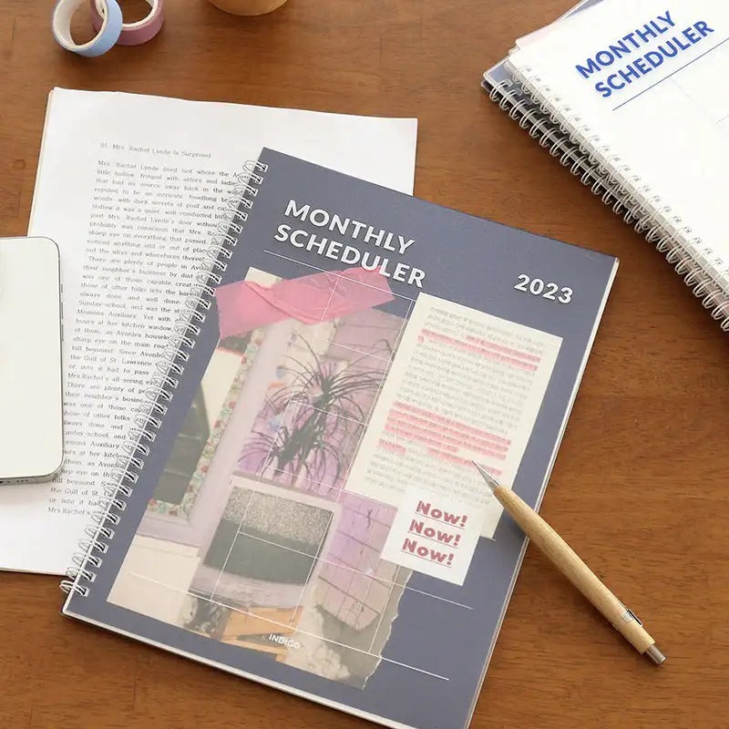 Indigo - 2023 A4 Monthly Scheduler Planner - Indigo - Planner - Harumio