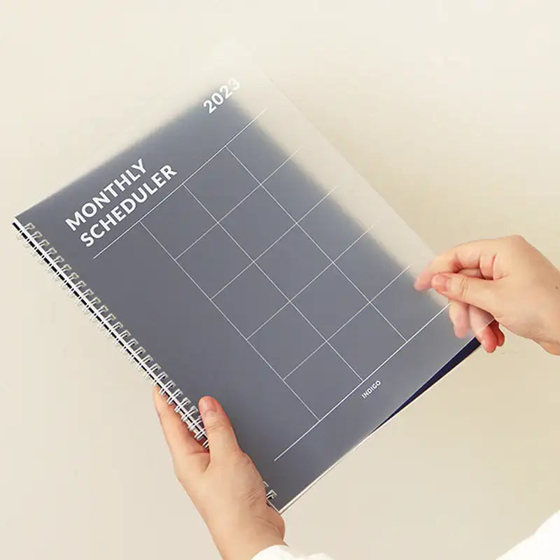 Indigo - 2023 A4 Monthly Scheduler Planner - Indigo - Planner - Harumio