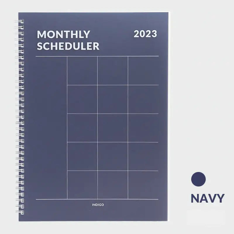 Indigo - 2023 A4 Monthly Scheduler Planner - Indigo - Planner - Harumio