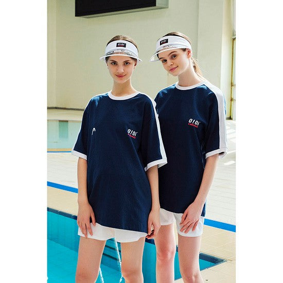 HEAD x 5252 by O!Oi - Logo Point T-shirt - Navy