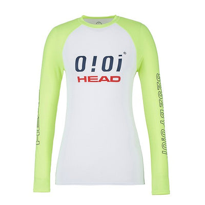 HEAD x 5252 by O!Oi - Logo Basic Rash Guard - Women (Neon Yellow)