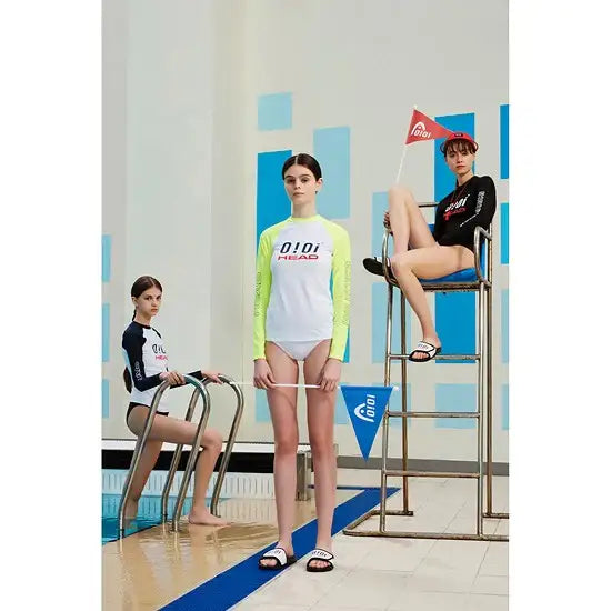 HEAD x 5252 by O!Oi - Logo Basic Rash Guard - Women (Neon Yellow) - HEAD - Swimwear - Harumio