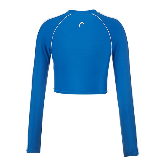 HEAD x 5252 by O!Oi - Crop Rash Guard Zip-Up - Women (Blue)
