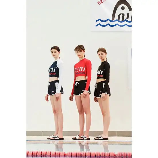 HEAD x 5252 by O!Oi - Crop Rash Guard - Women (Black) - HEAD - Swimwear - Harumio