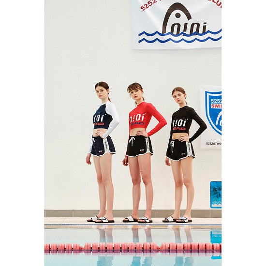 HEAD x 5252 by O!Oi - Crop Rash Guard - Women (Black)