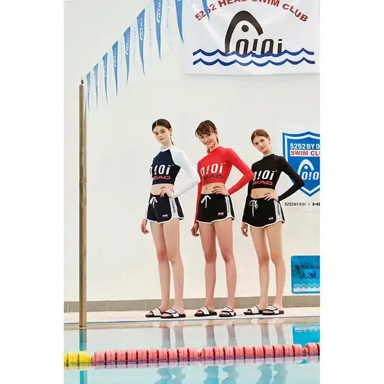 HEAD x 5252 by O!Oi - Crop Rash Guard - Women (Black) - HEAD - Swimwear - Harumio