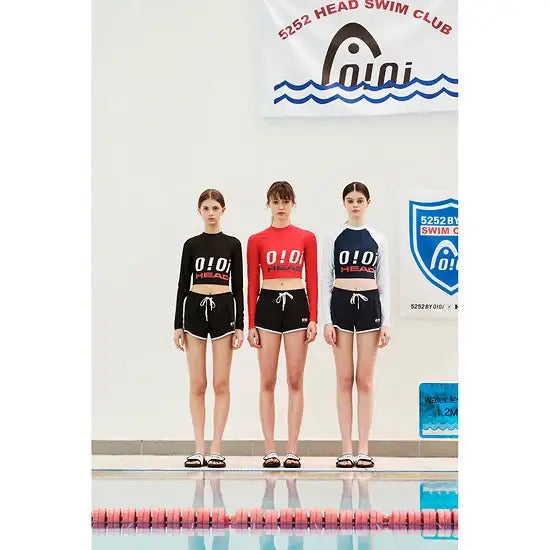 HEAD x 5252 by O!Oi - Crop Rash Guard - Women (Navy) - HEAD - Swimwear - Harumio