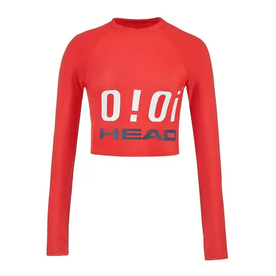 HEAD x 5252 by O!Oi - Crop Rash Guard - Women (Red) - HEAD - Swimwear - Harumio