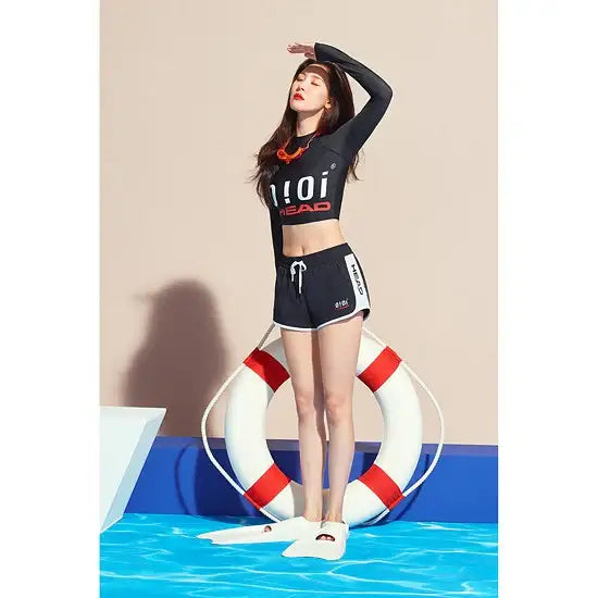 HEAD x 5252 by O!Oi - Logo Beach Pants - Women (Black) - HEAD - Swimwear - Harumio