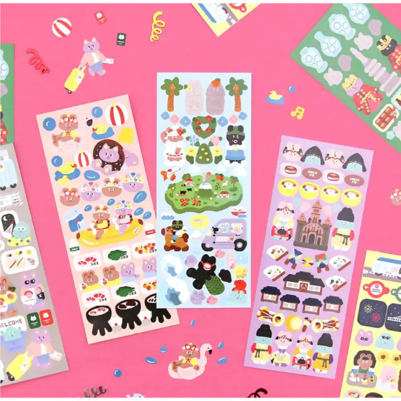 Second Mansion x 10x10 - Juicy Bear Seal Sticker Set of 6 - 10x10 - Accessories - Harumio