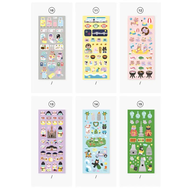 Second Mansion x 10x10 - Juicy Bear Seal Sticker Set of 6 - 10x10 - Accessories - Harumio