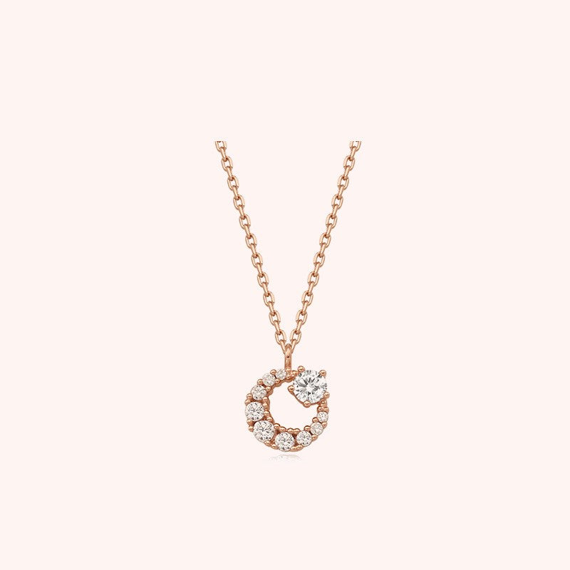 CLUE - Round Moonlight Rose Gold Necklace