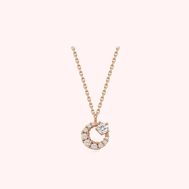 CLUE - Round Moonlight Rose Gold Necklace - CLUE - Jewelry - Harumio