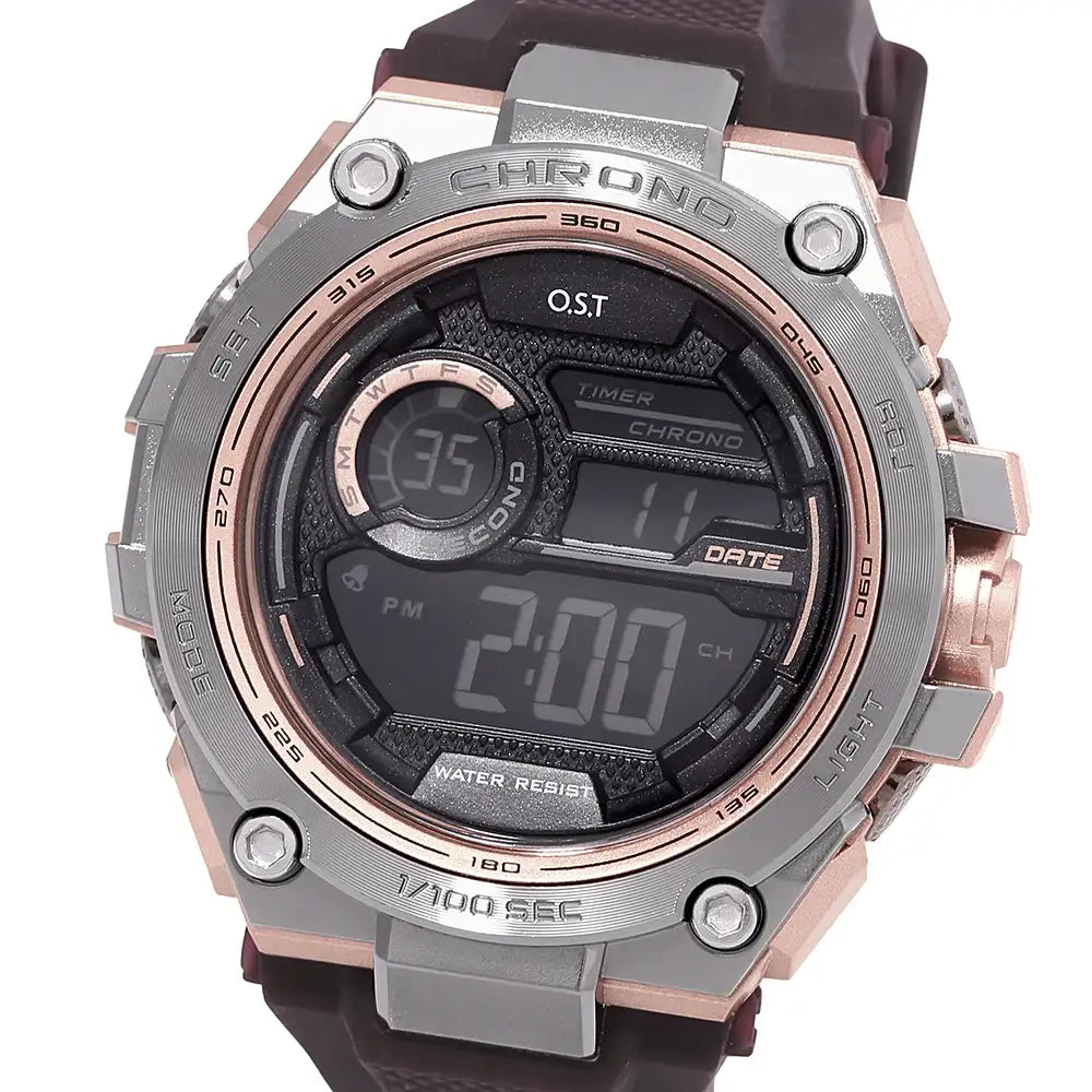 OST - Red Brown Men's Digital Watch - OST - Watch - Harumio