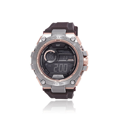 OST - Red Brown Men's Digital Watch