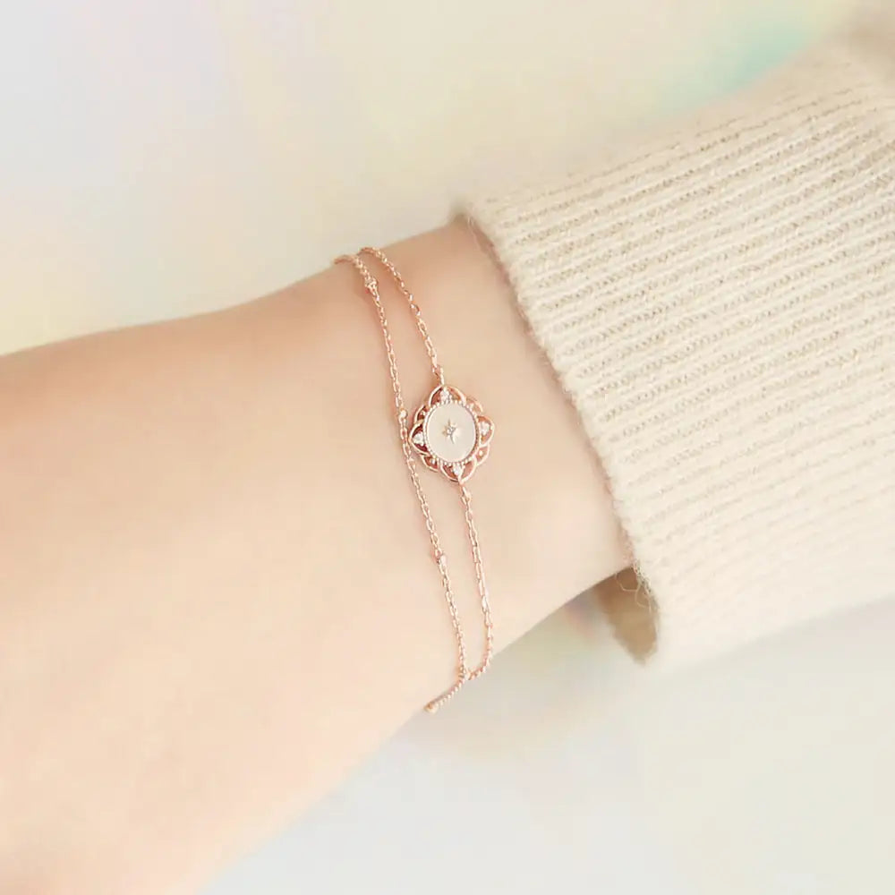 OST - New Year's wish White Lace Mother-of-Pearl Bracelet - OST - Jewelry - Harumio