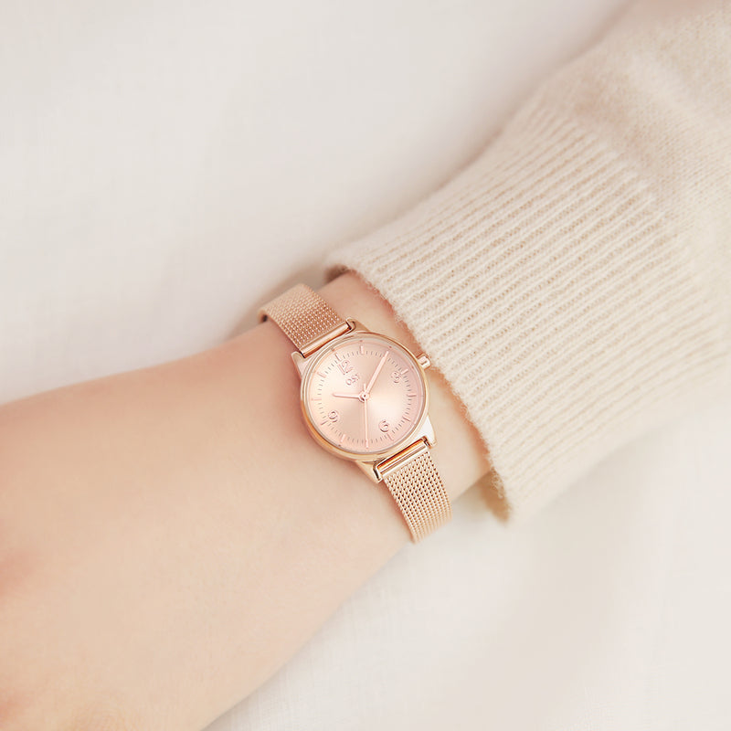 OST - Daily Rose Gold Mesh Watch