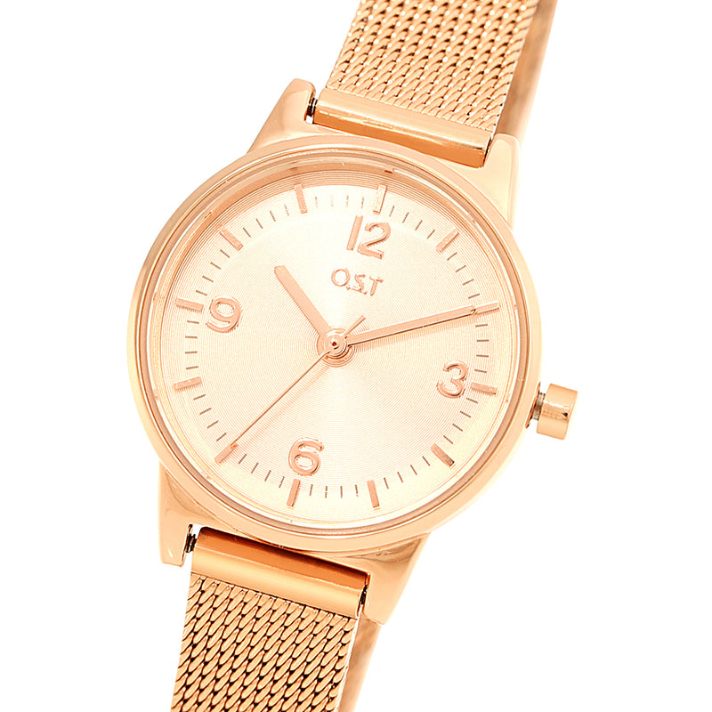 OST - Daily Rose Gold Mesh Watch