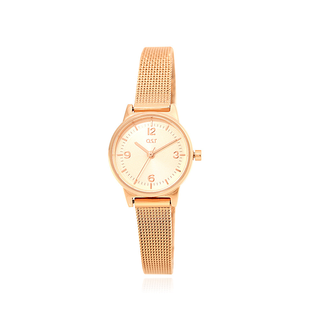 OST - Daily Rose Gold Mesh Watch