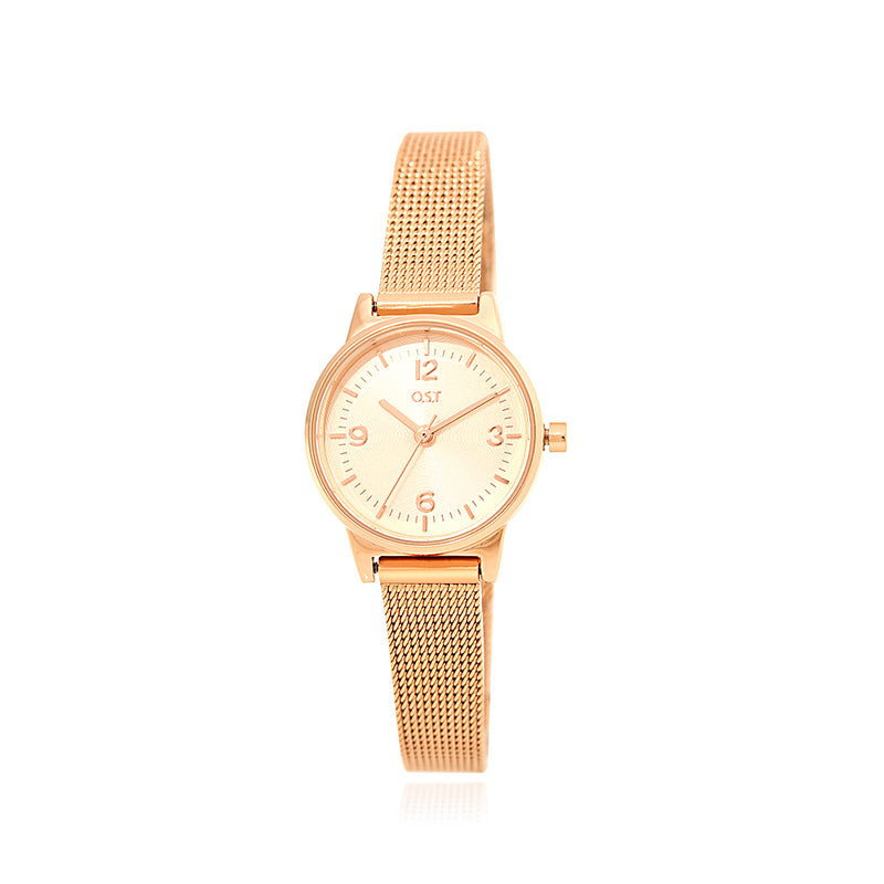 OST - Daily Rose Gold Mesh Watch