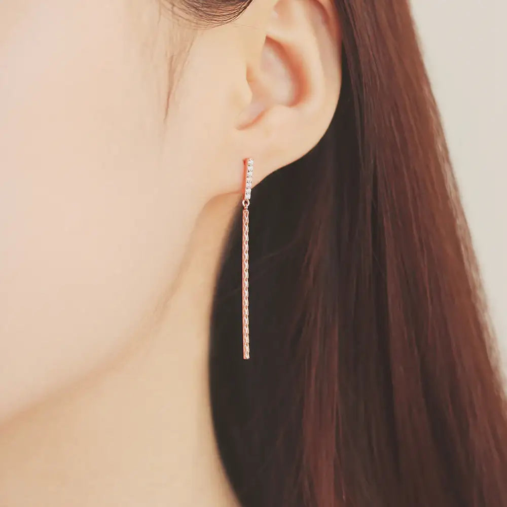 OST - Cubic Rose Gold Drop Earrings - OST - Jewelry - Harumio