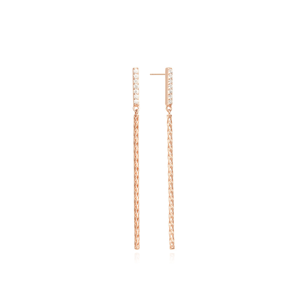 OST - Cubic Rose Gold Drop Earrings