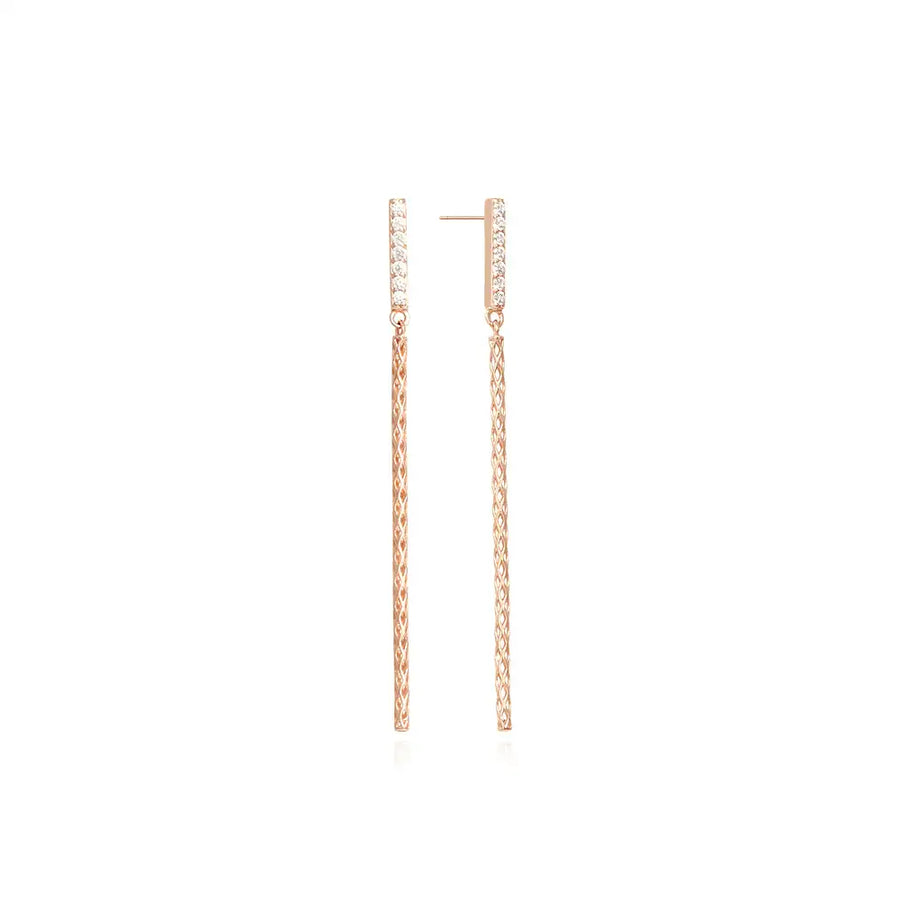 OST - Cubic Rose Gold Drop Earrings - OST - Jewelry - Harumio