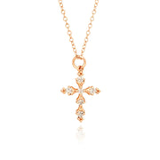 OST - Cubic Cross Rose Gold Necklace - OST - Jewelry - Harumio