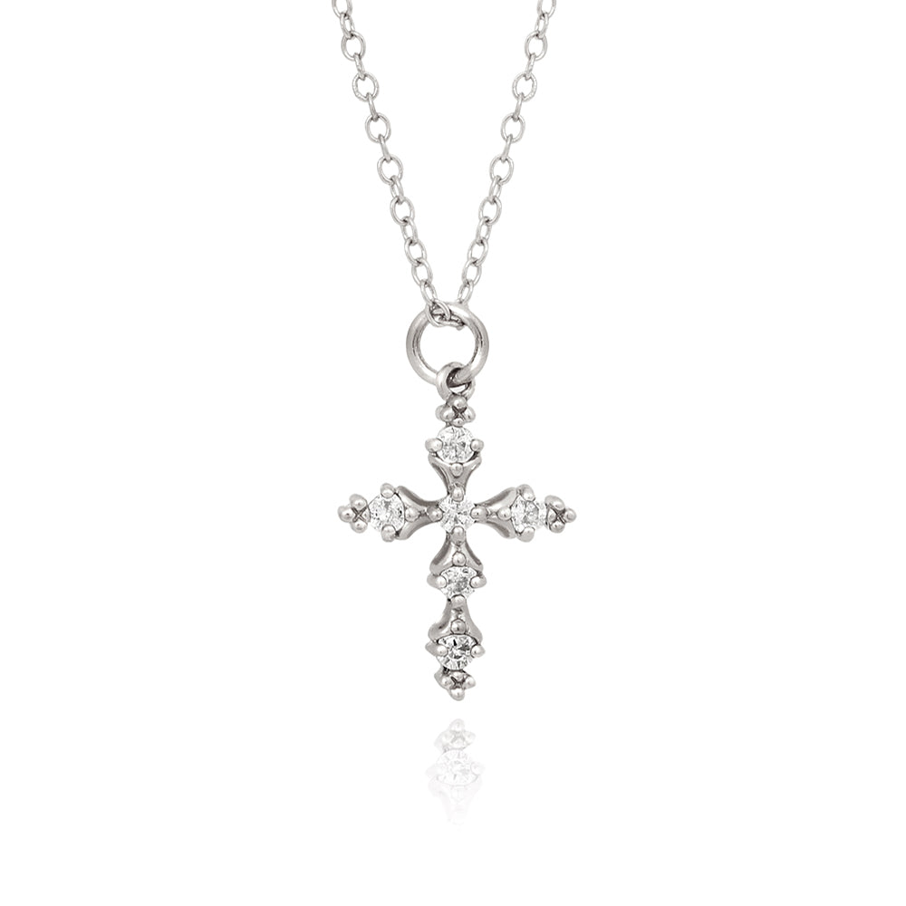 OST - Cubic Cross Silver Necklace