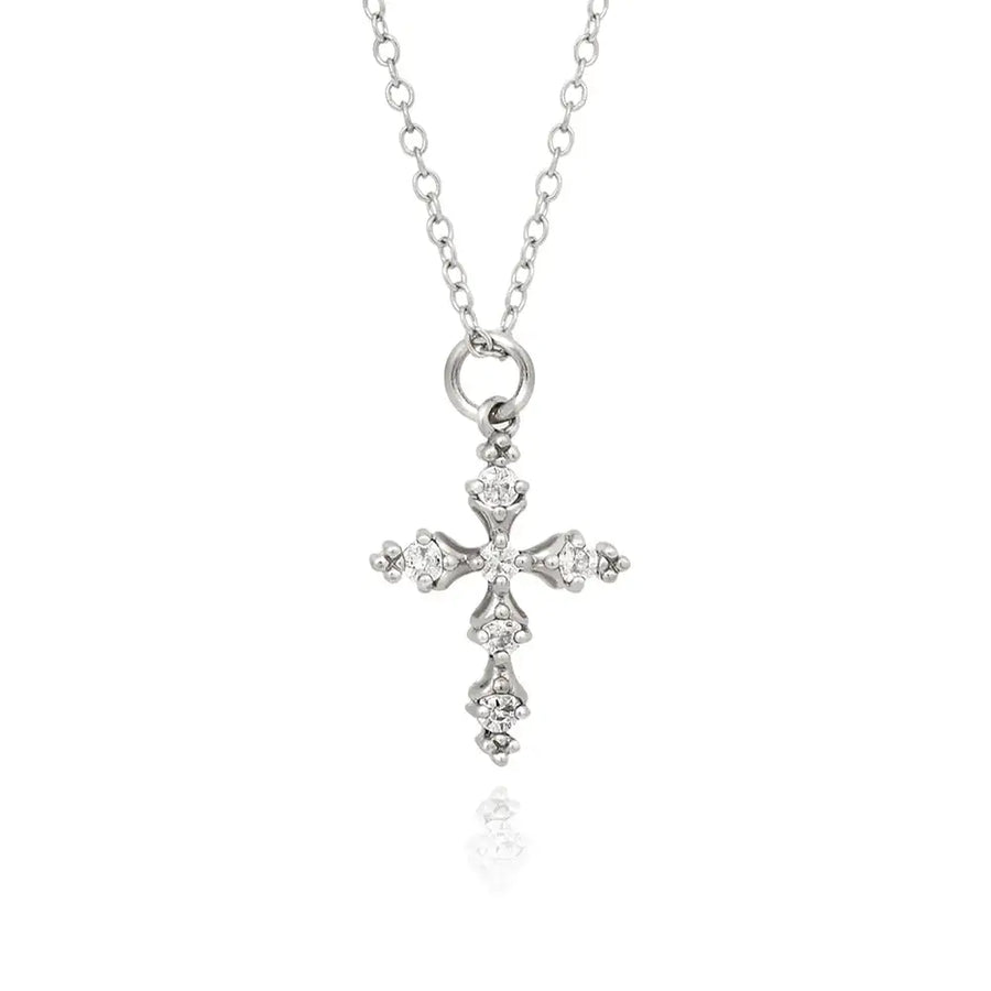 OST - Cubic Cross Silver Necklace - OST - Jewelry - Harumio