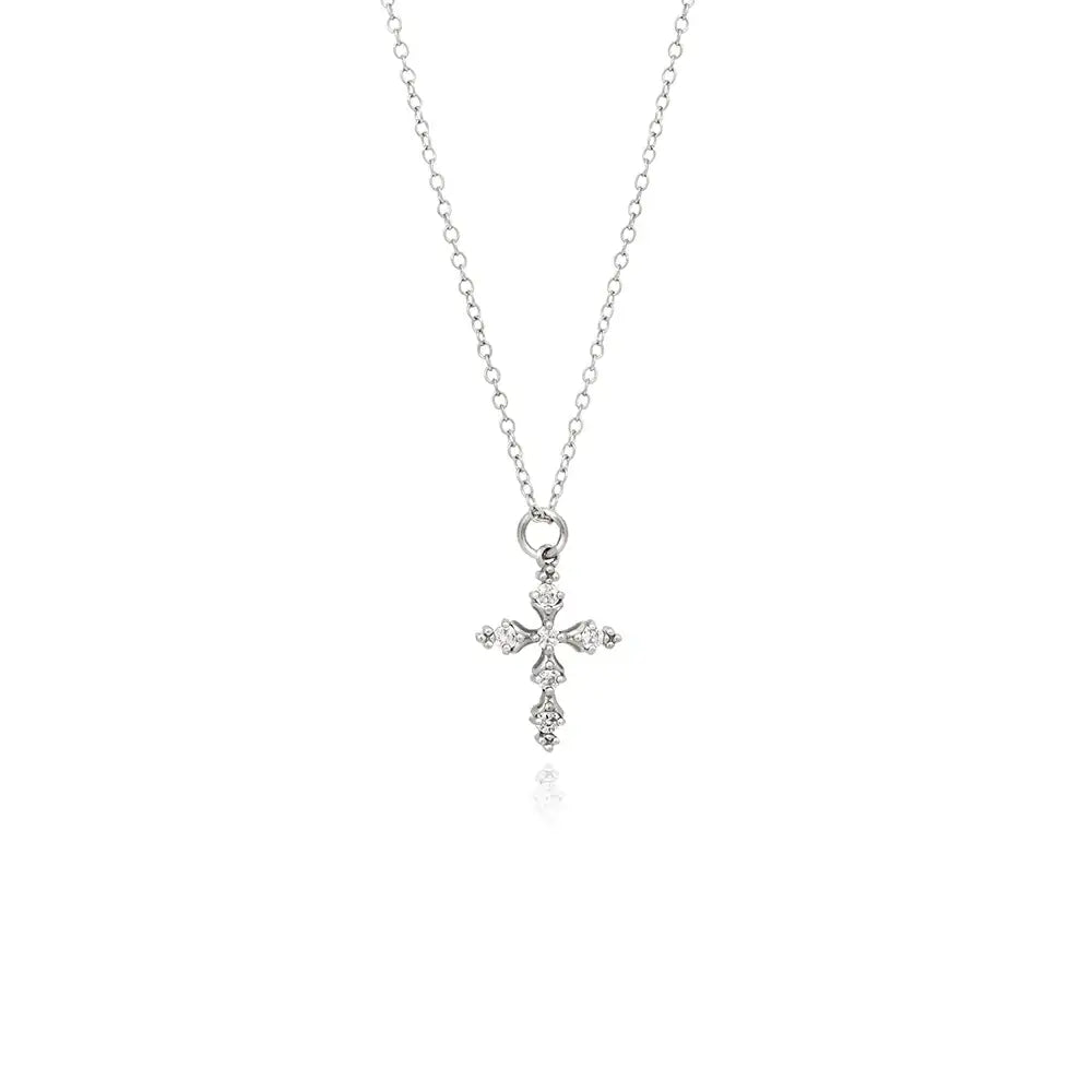 OST - Cubic Cross Silver Necklace - OST - Jewelry - Harumio