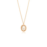 OST - Antique Frame Pearl Rose Gold Necklace - OST - Jewelry - Harumio