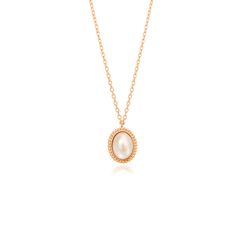 OST - Antique Frame Pearl Rose Gold Necklace
