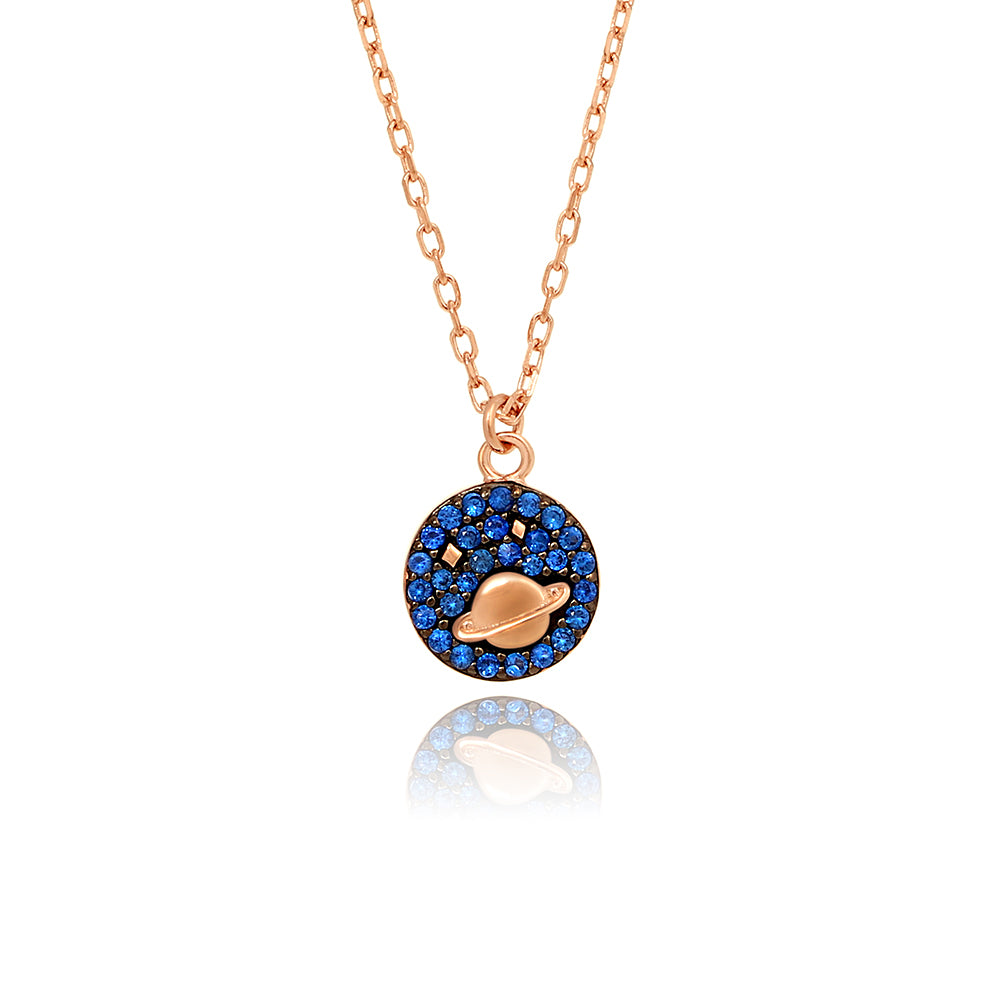 OST - Blue Planet Motif Rose Gold Necklace