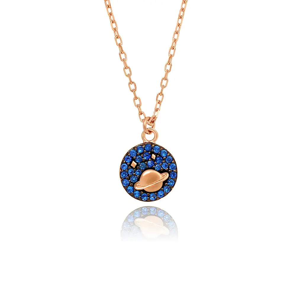 OST - Blue Planet Motif Rose Gold Necklace - OST - Jewelry - Harumio