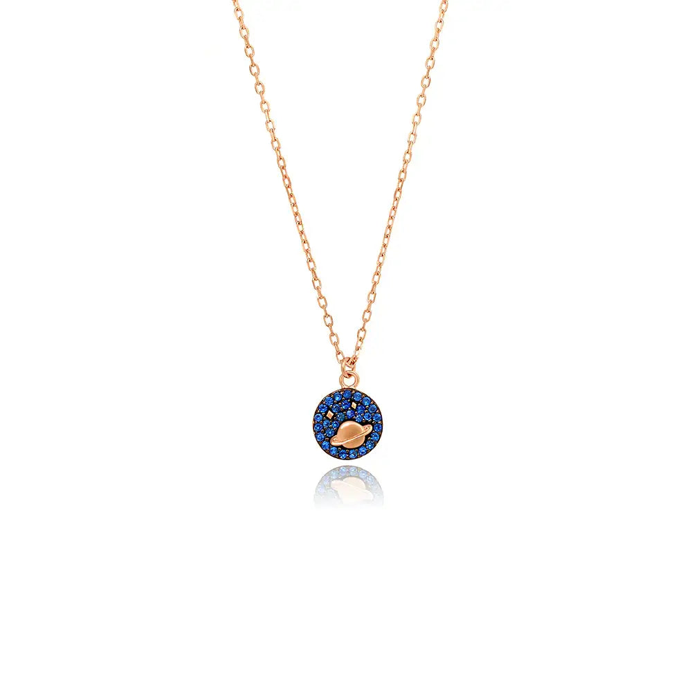OST - Blue Planet Motif Rose Gold Necklace - OST - Jewelry - Harumio