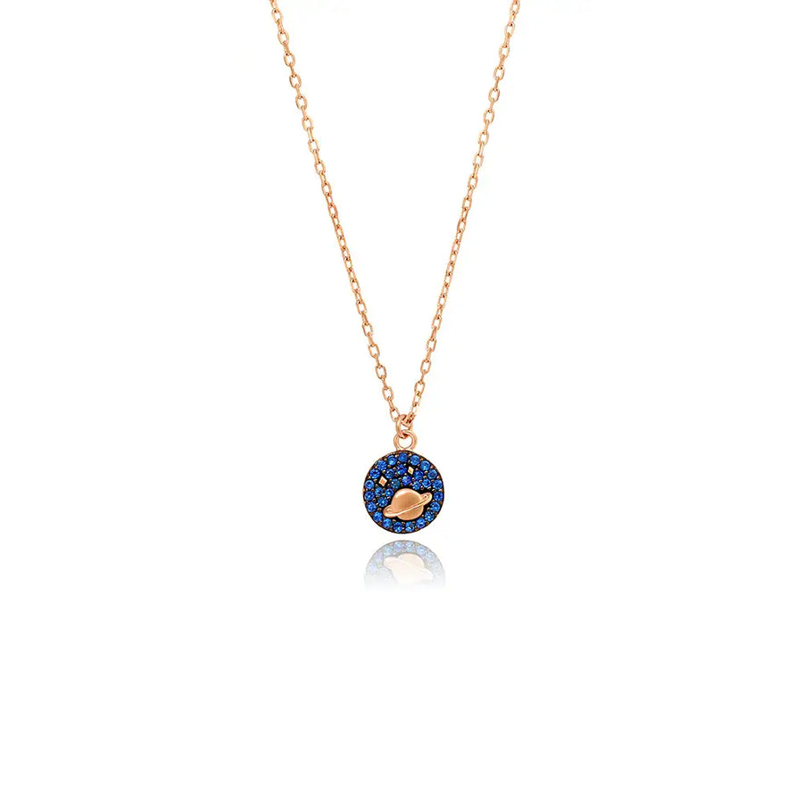 OST - Blue Planet Motif Rose Gold Necklace - OST - Jewelry - Harumio