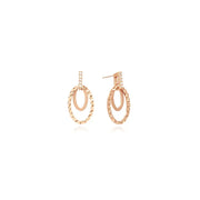 OST - Rose Gold Oval Cubic Silver Earrings - OST - Jewelry - Harumio