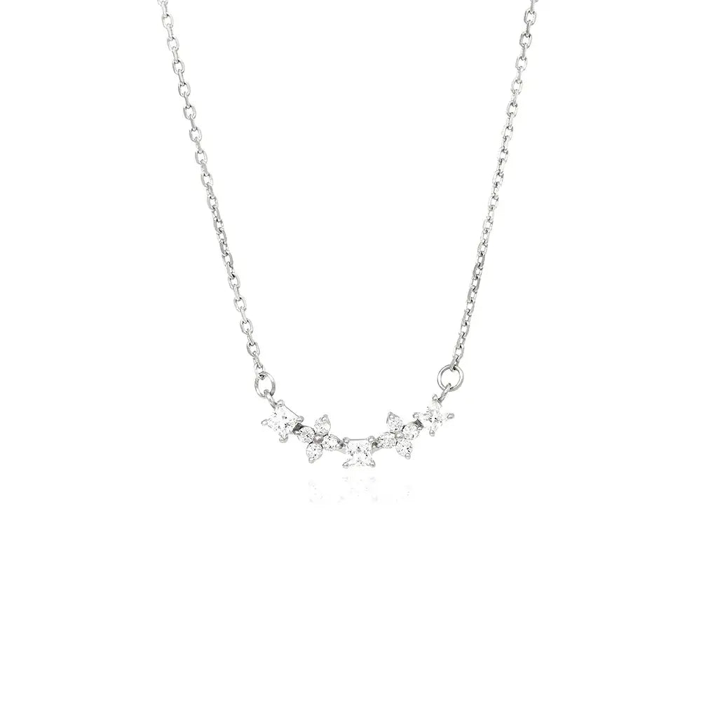 OST - Silver Flower Cubic Necklace - OST - Jewelry - Harumio