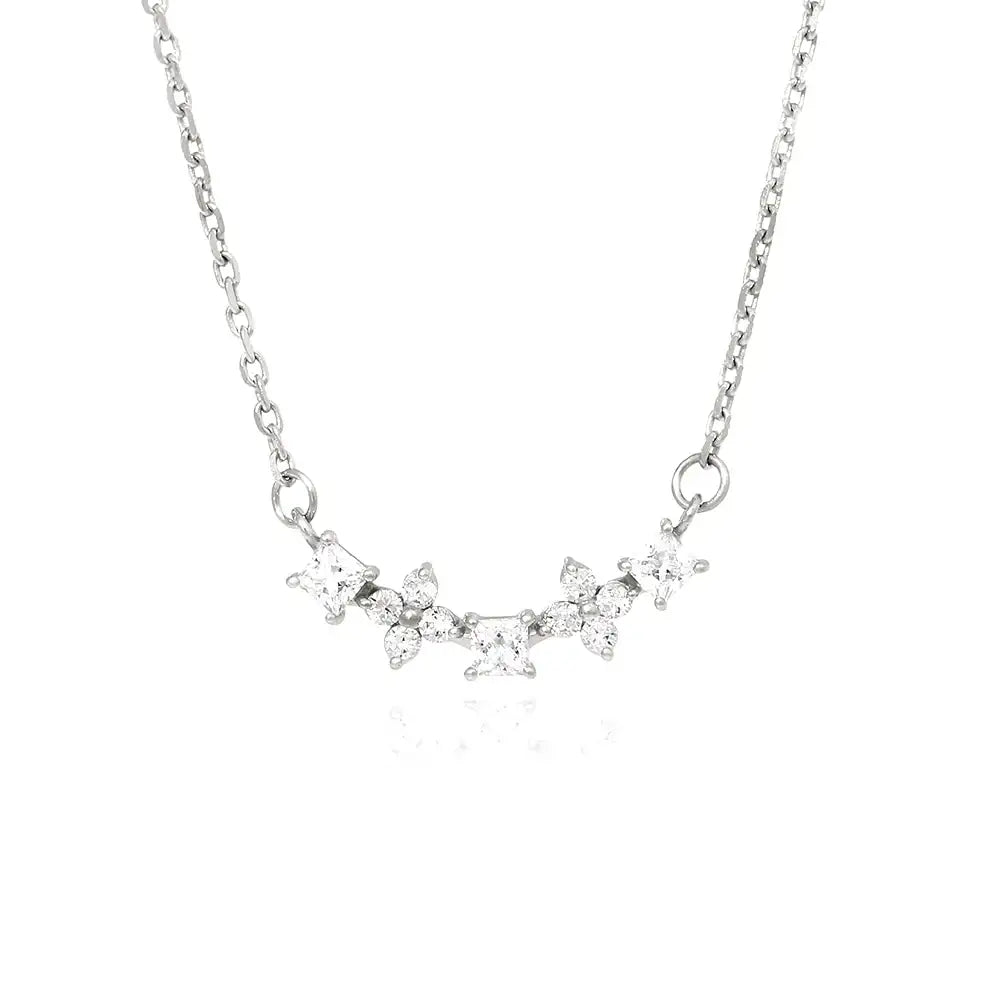 OST - Silver Flower Cubic Necklace - OST - Jewelry - Harumio