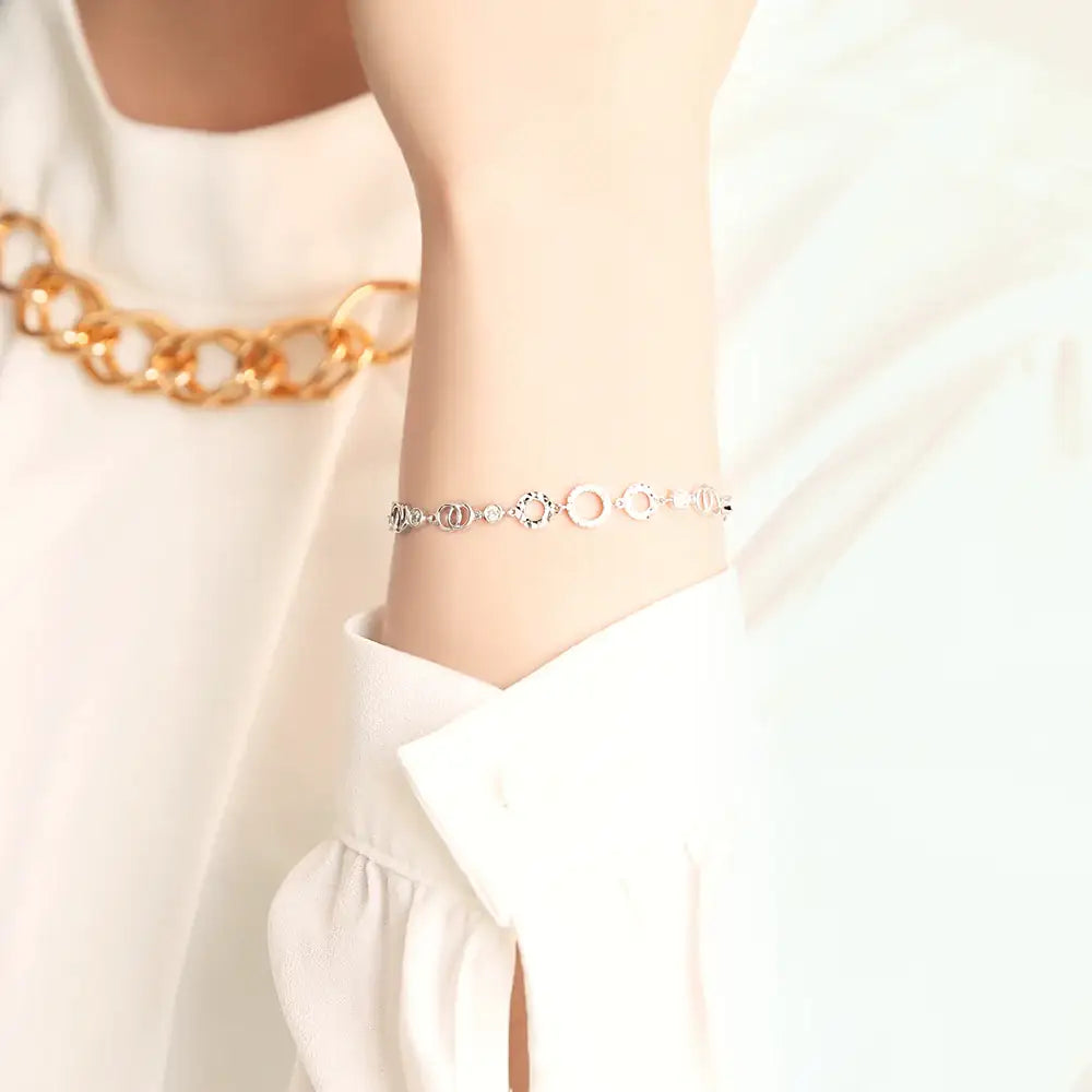OST - Round Twisted Line Cubic Silver Bracelet - OST - Jewelry - Harumio