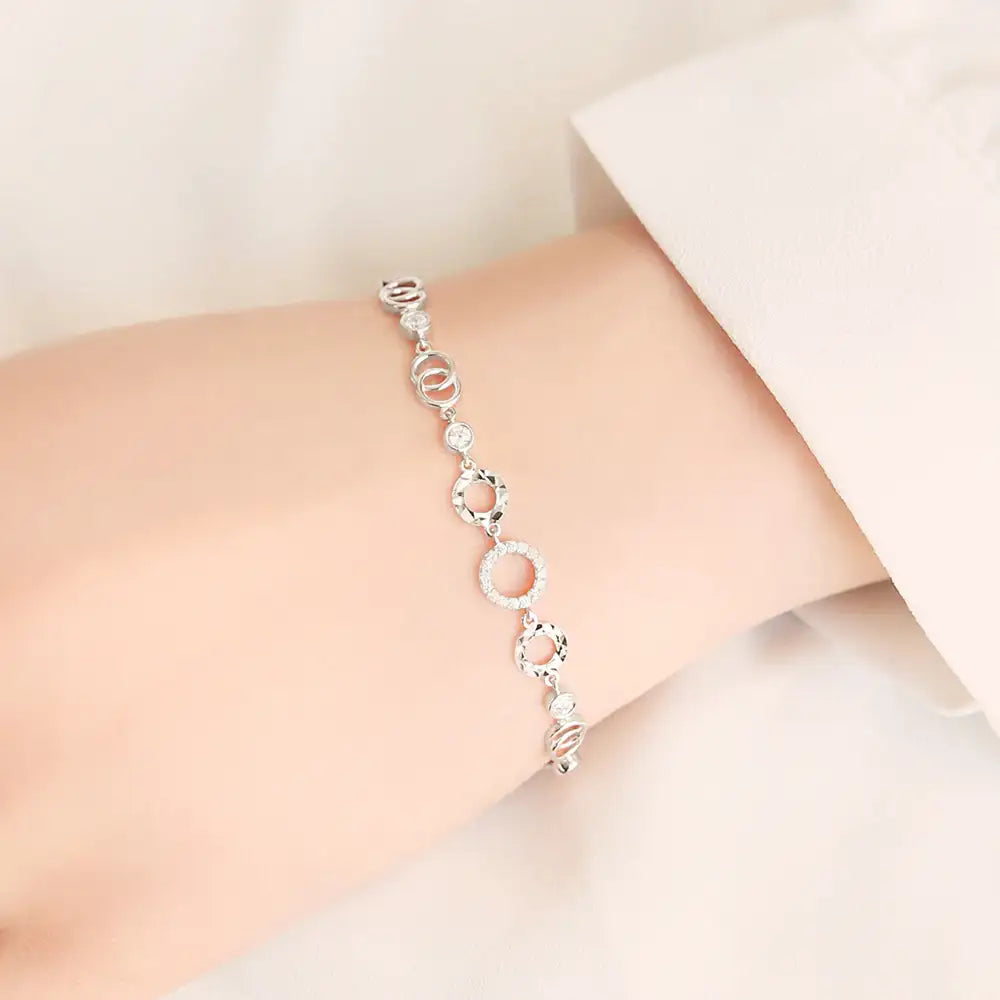 OST - Round Twisted Line Cubic Silver Bracelet - OST - Jewelry - Harumio