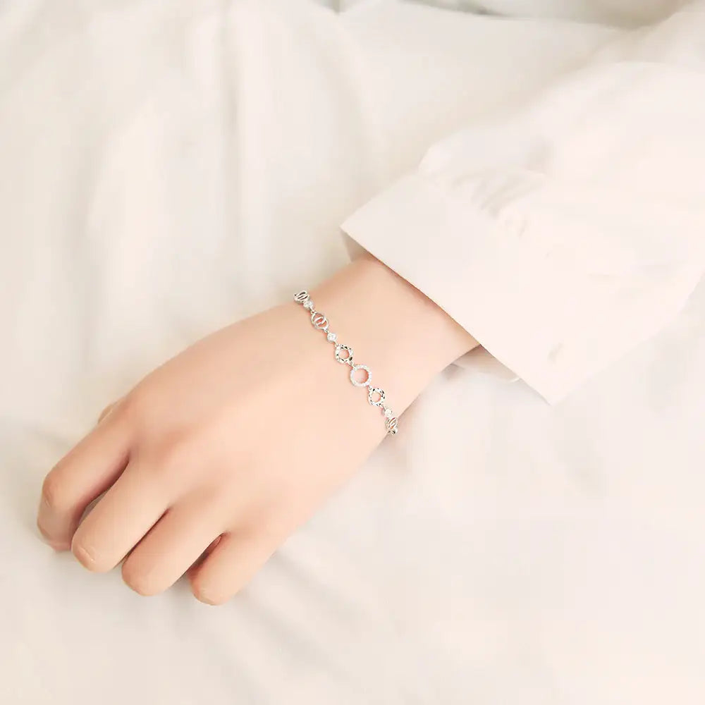 OST - Round Twisted Line Cubic Silver Bracelet - OST - Jewelry - Harumio