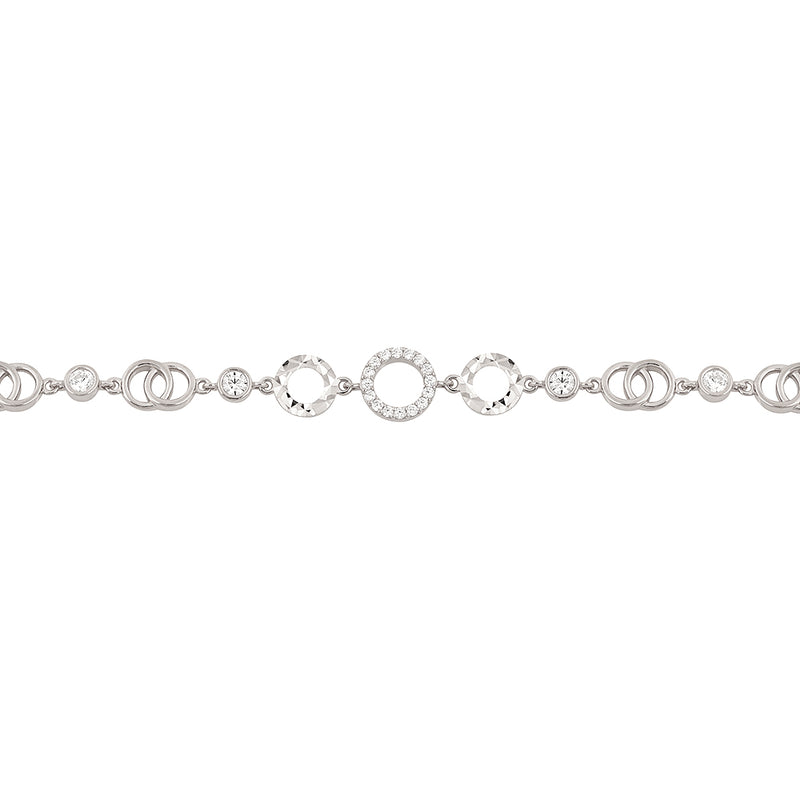 OST - Round Twisted Line Cubic Silver Bracelet