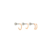 OST - Moonlight Simple Line Ear Pierce Set - OST - Jewelry - Harumio