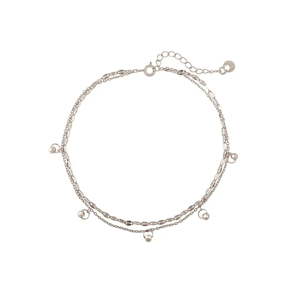 OST - Simple Silver Double Chain Anklet - OST - Jewelry - Harumio