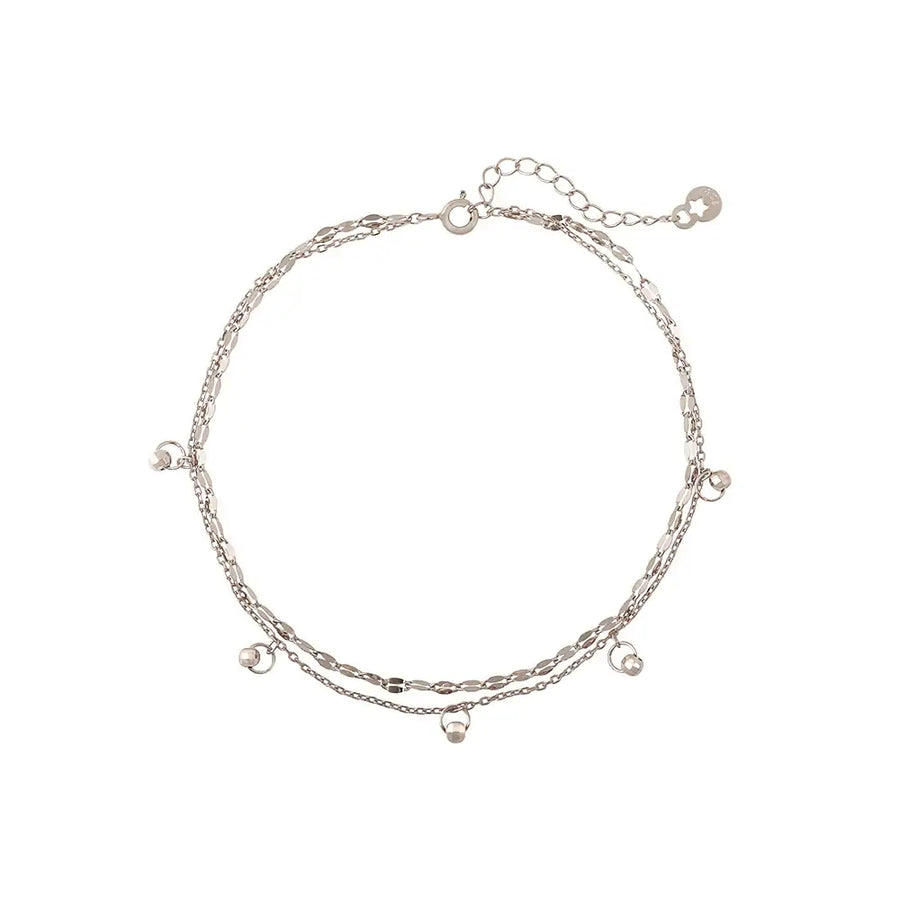 OST - Simple Silver Double Chain Anklet - OST - Jewelry - Harumio