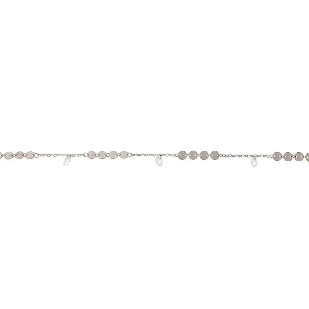 OST - Round Chain Layered Point Silver Anklet - OST - Jewelry - Harumio