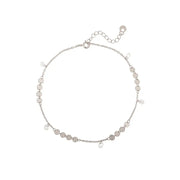 OST - Round Chain Layered Point Silver Anklet - OST - Jewelry - Harumio